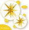 6-Pack Gold Starburst Foil Balloons – 14-Point Cone, 27 & 22in for Wedding, Birthday & Party Decor